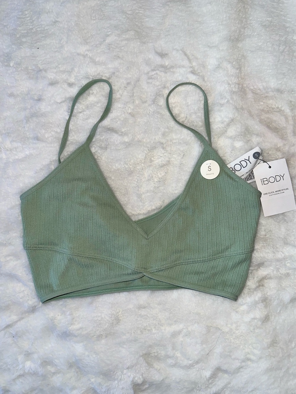 Cotton On Mint Green Seamless Rib Ballet Bralette